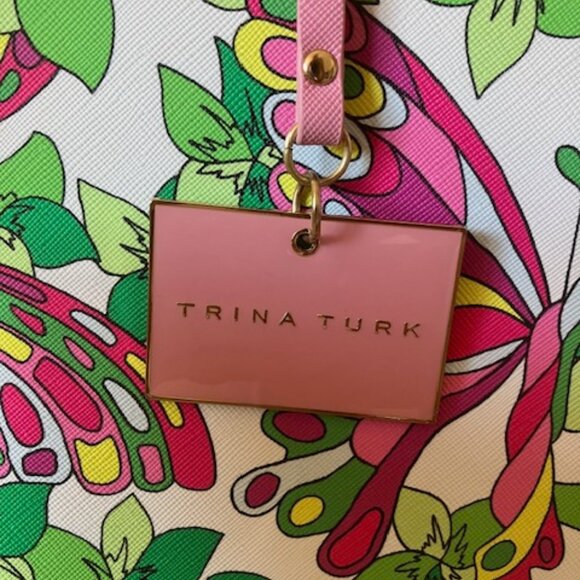 NWT TRINA TURK large tote bag with shoulder strap butterflies - Picture 4 of 8
